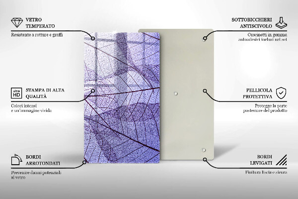Protège plaque de cuisson Feuilles veinées