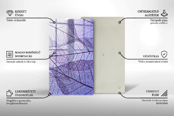 Protège plaque de cuisson Feuilles veinées