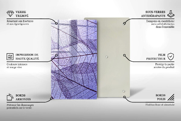 Protège plaque de cuisson Feuilles veinées