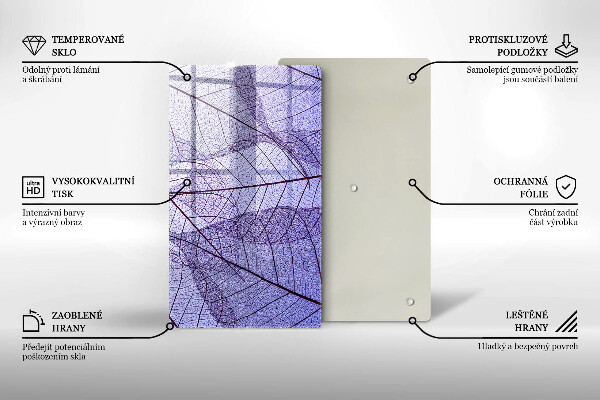 Protège plaque de cuisson Feuilles veinées