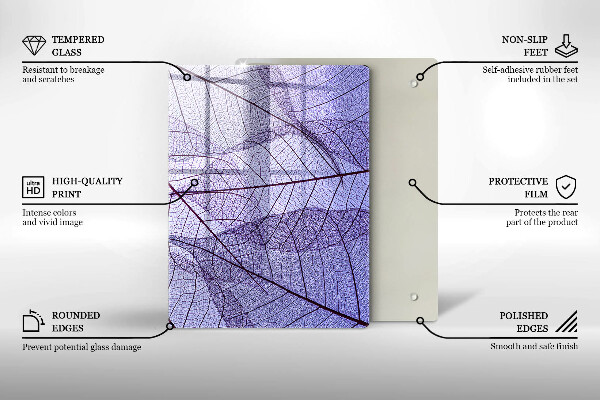 Protège plaque de cuisson Feuilles veinées