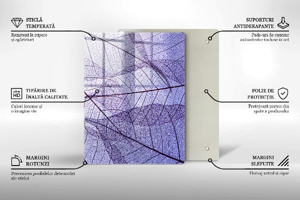 Protège plaque de cuisson Feuilles veinées