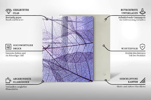 Protège plaque de cuisson Feuilles veinées