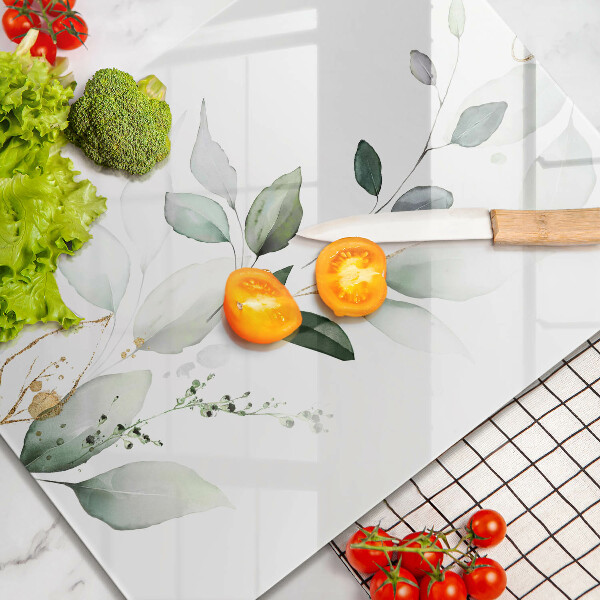 Protège plaque de cuisson Feuilles d'aquarelle