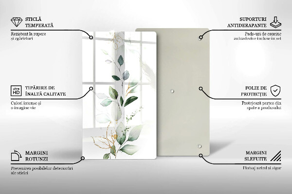 Protège plaque de cuisson Feuilles d'aquarelle