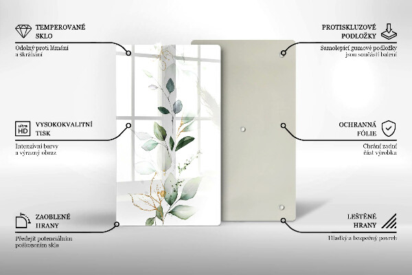 Protège plaque de cuisson Feuilles d'aquarelle