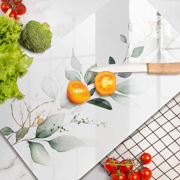 Protège plaque de cuisson Feuilles d'aquarelle