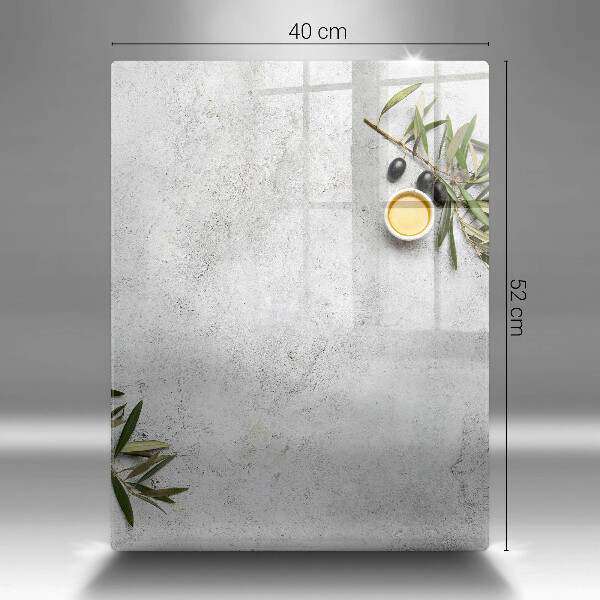 Protège plaque de cuisson Olives sur béton