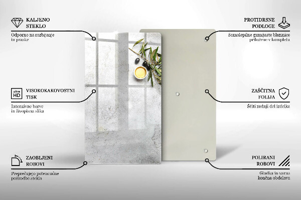 Protège plaque de cuisson Olives sur béton