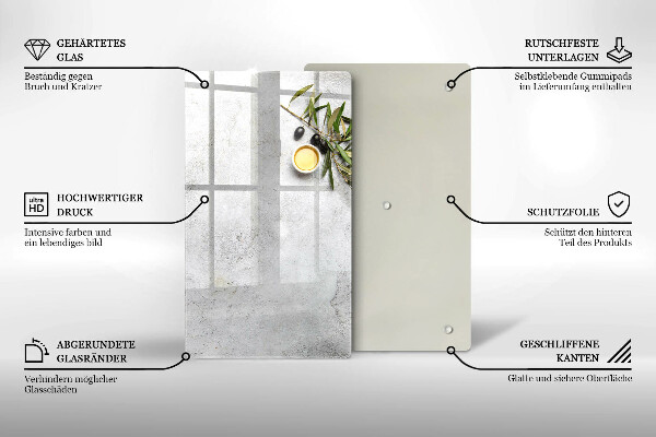 Protège plaque de cuisson Olives sur béton