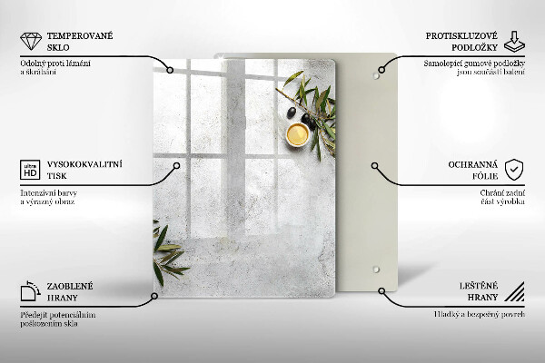 Protège plaque de cuisson Olives sur béton