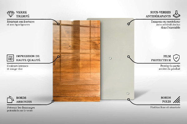 Protège plaque de cuisson Planches de bois