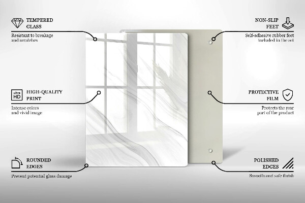 Protège plaque de cuisson Marbre délicat