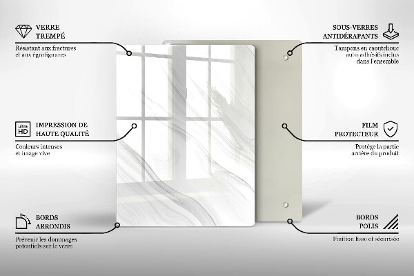 Protège plaque de cuisson Marbre délicat