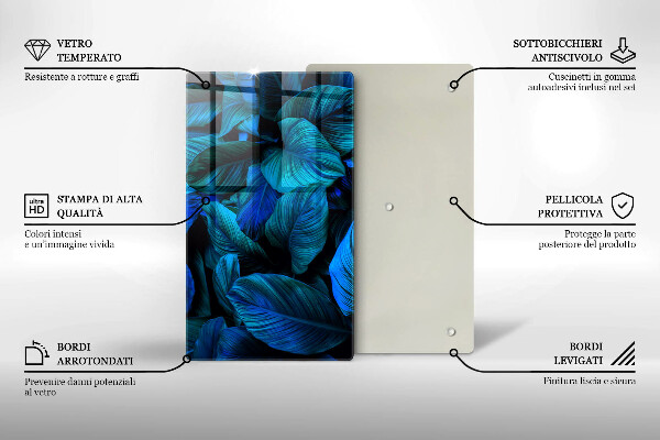 Protège plaque de cuisson Feuilles de végétation de la jungle