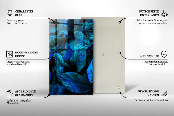 Protège plaque de cuisson Feuilles de végétation de la jungle