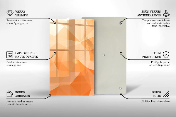 Protège plaque de cuisson Fond géométrique
