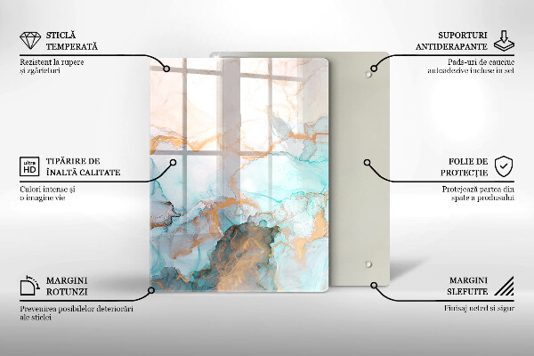 Protège plaque de cuisson Abstraction de marbre