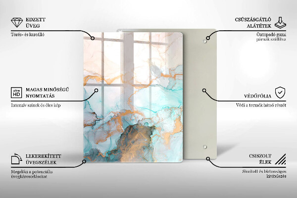 Protège plaque de cuisson Abstraction de marbre