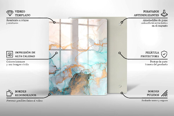 Protège plaque de cuisson Abstraction de marbre