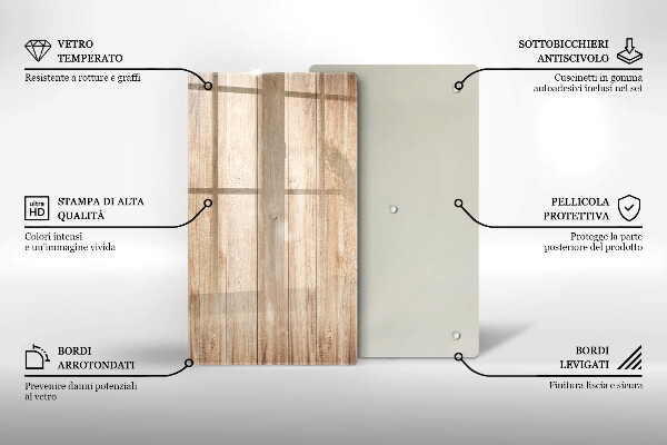 Protège plaque de cuisson Planches de bois