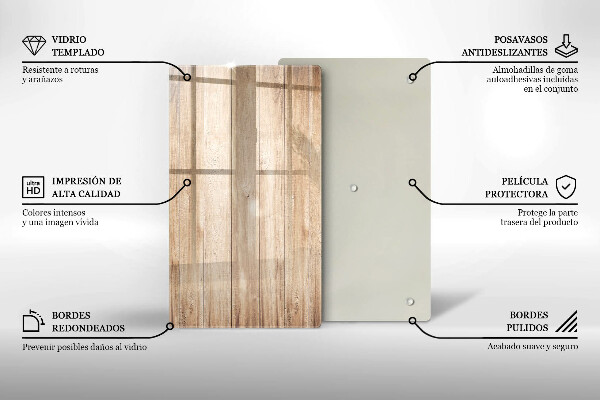 Protège plaque de cuisson Planches de bois