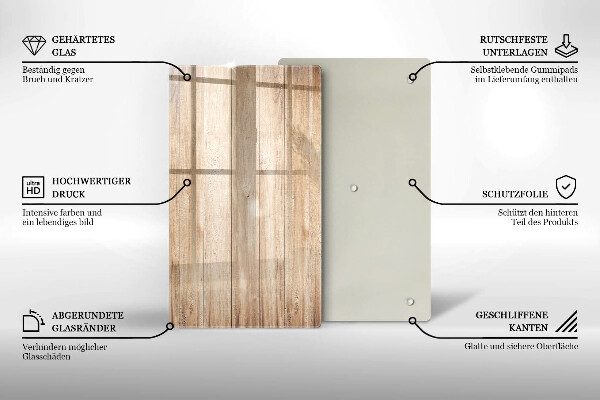 Protège plaque de cuisson Planches de bois