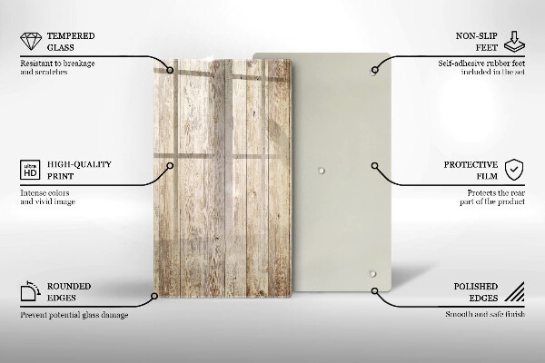 Protège plaque de cuisson Planches de bois