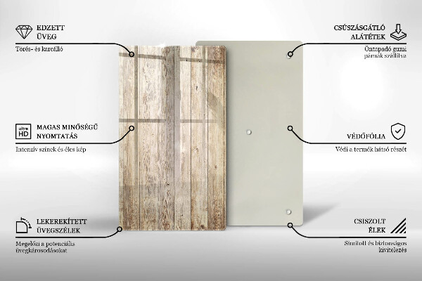 Protège plaque de cuisson Planches de bois