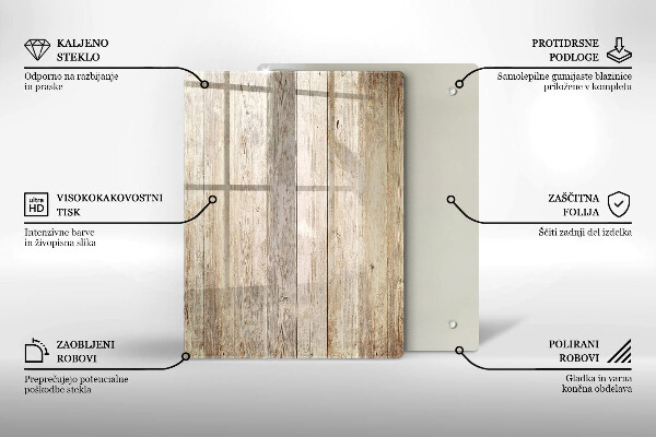 Protège plaque de cuisson Planches de bois