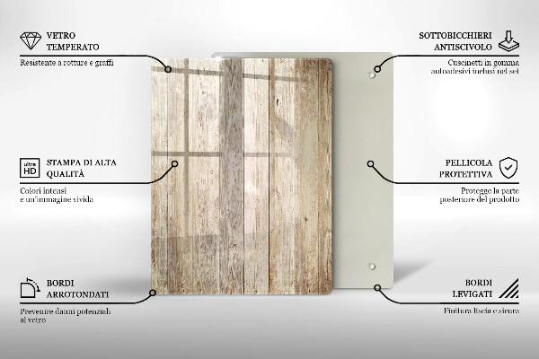 Protège plaque de cuisson Planches de bois