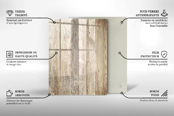 Protège plaque de cuisson Planches de bois