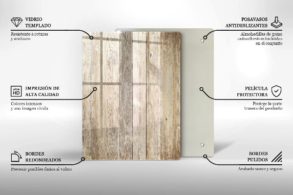 Protège plaque de cuisson Planches de bois