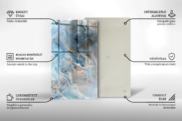 Protège plaque de cuisson Texture de marbre