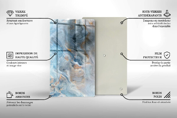 Protège plaque de cuisson Texture de marbre