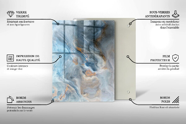 Protège plaque de cuisson Texture de marbre