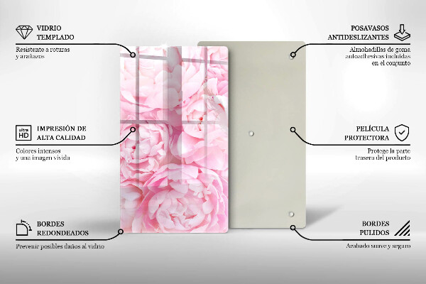 Protège plaque de cuisson Pivoines délicates