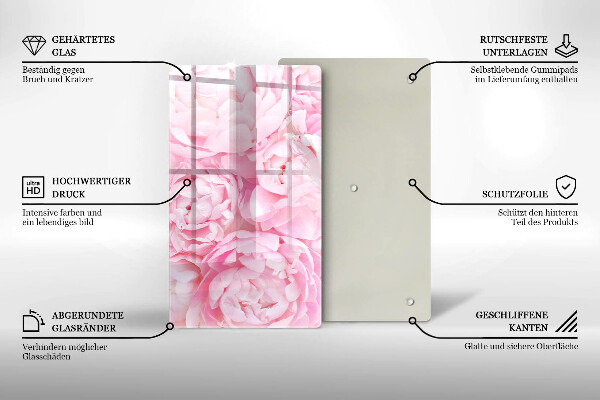 Protège plaque de cuisson Pivoines délicates