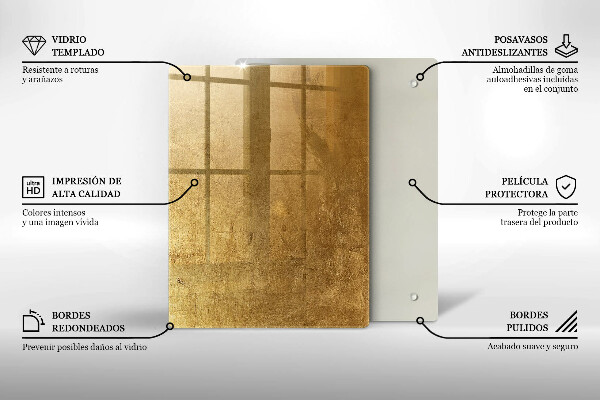 Protège plaque de cuisson Fond de texture or