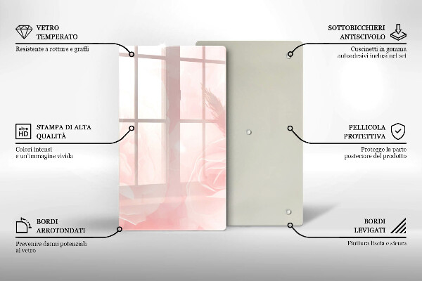 Protège plaque de cuisson Fond de roses pastel