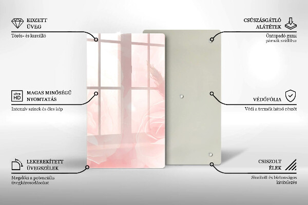 Protège plaque de cuisson Fond de roses pastel