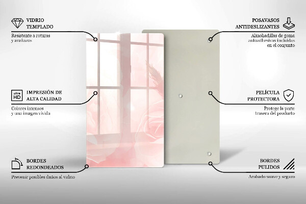 Protège plaque de cuisson Fond de roses pastel