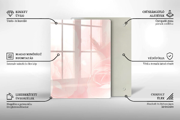 Protège plaque de cuisson Fond de roses pastel