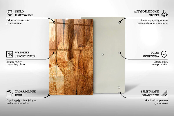 Protège plaque de cuisson Texture de planche de bois