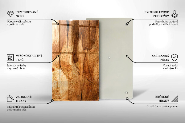 Protège plaque de cuisson Texture de planche de bois