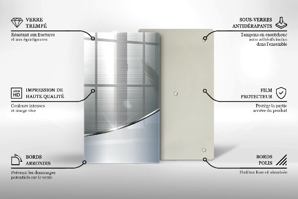 Protège plaque de cuisson Modèle d'abstraction en métal