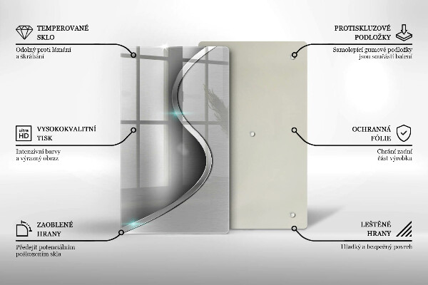 Protège plaque de cuisson Métal argenté abstrait