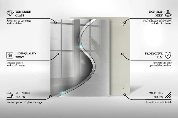 Protège plaque de cuisson Métal argenté abstrait
