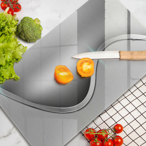 Protège plaque de cuisson Métal argenté abstrait