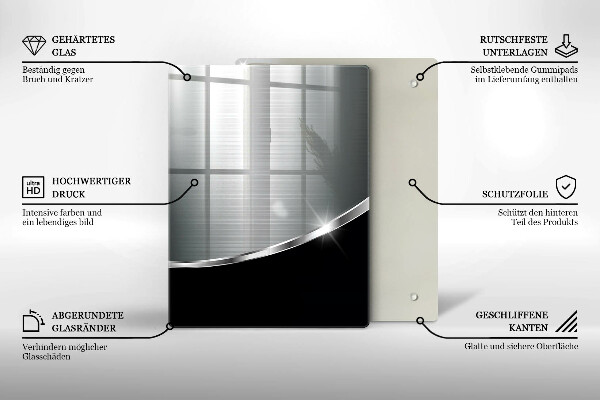 Protège plaque de cuisson Abstraction avec du métal
